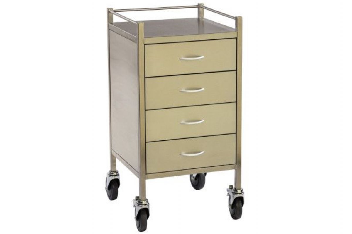 Dressing Trolley - 4 drawer with 1 lockable