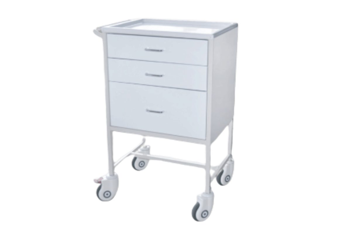 Stainless Steel Medication Cart - 3 Drawer