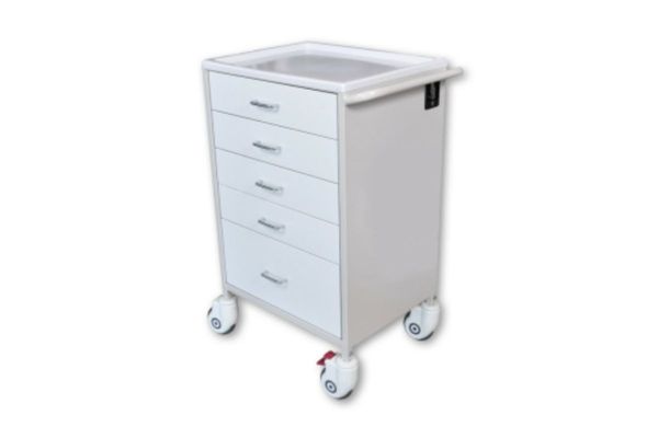 Stainless Steel Medication Cart  - 5 Drawer