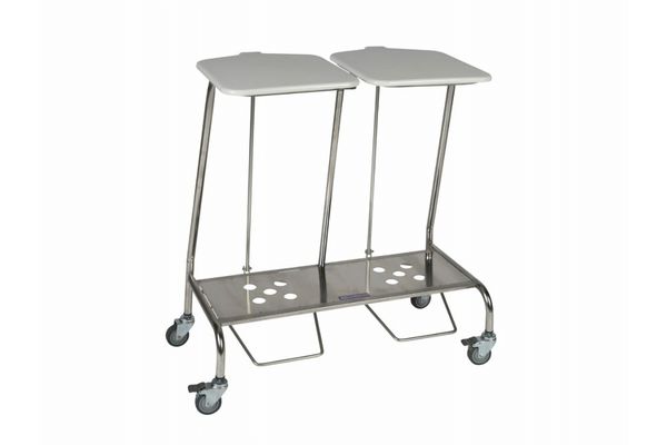 Double Stainless Steel soiled linen trolley